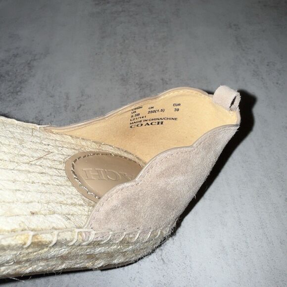 COACH Dillon Suede Espadrille Beige 8.5 B (M) $200 MSRP - Picture 4 of 6